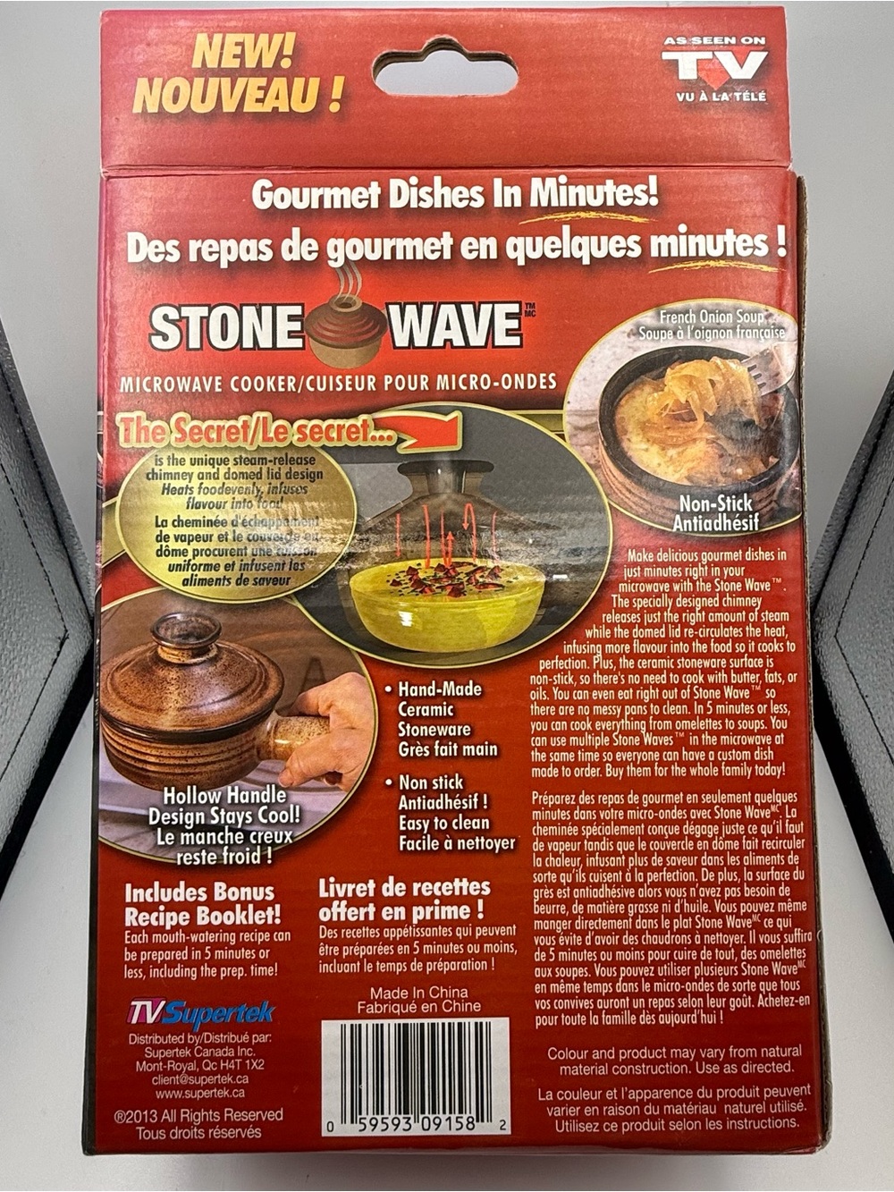 Stone Wave Microwave Cooker Seen On TV Gourmet Dishes In Minutes + Recipe Book